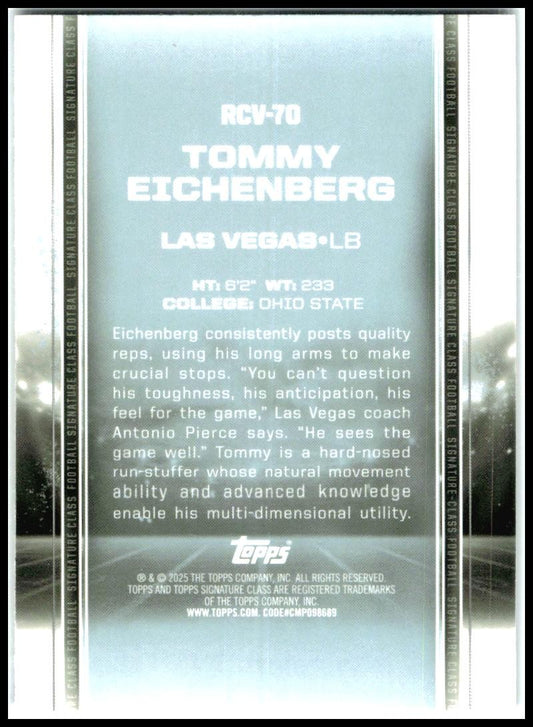 2024 Signature Class Chrome Purple Refractor #RCV-70 Tommy Eichenberg Raiders