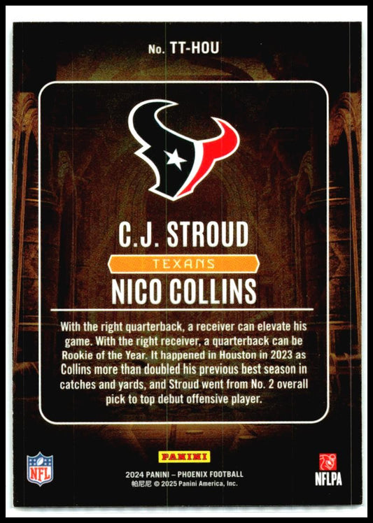 2024 Panini Phoenix Treasured Tandems #TT-HOU C.J. Stroud / Nico Collins Texans