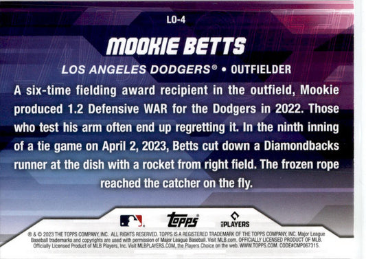 2023 Topps Update Laid Out #LO-4 Mookie Betts Los Angeles Dodgers