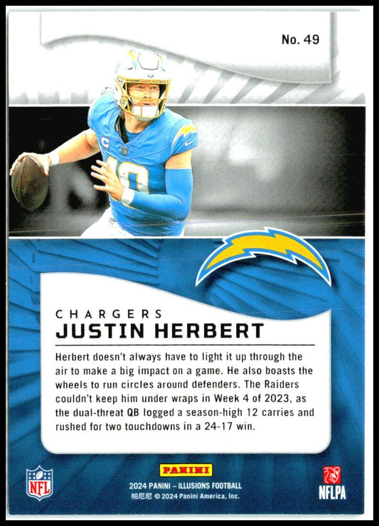 2024 Panini Illusions #49 Justin Herbert Los Angeles Chargers