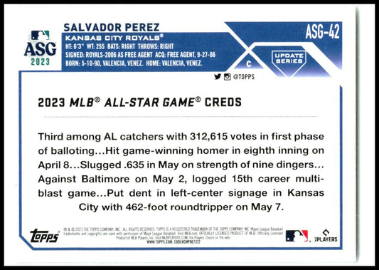 2023 Topps Update 2023 All-Star Game #ASG-42 Salvador Perez Kansas City Royals