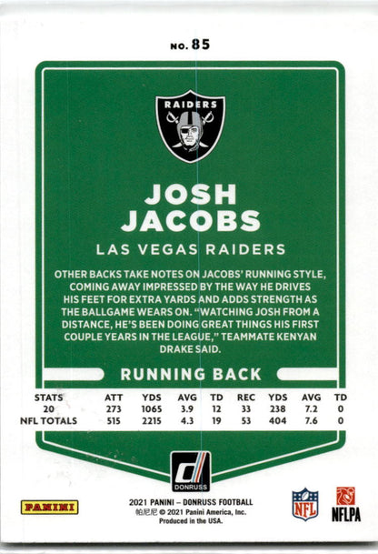 2021 Donruss #85 Josh Jacobs Las Vegas Raiders