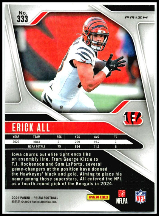 2024 Panini Prizm Silver #333 Erick All Rookie Cincinnati Bengals