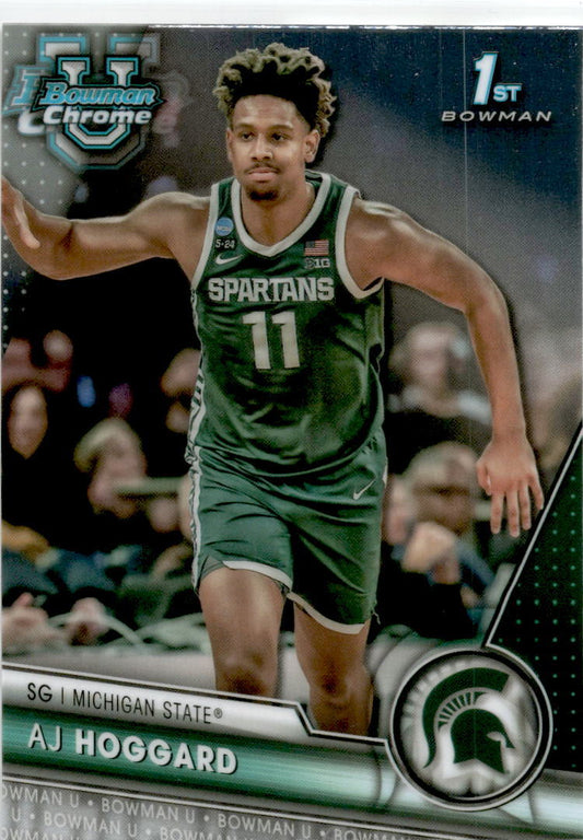 2023-24 Bowman University Chrome #5 AJ Hoggard Michigan State Spartans