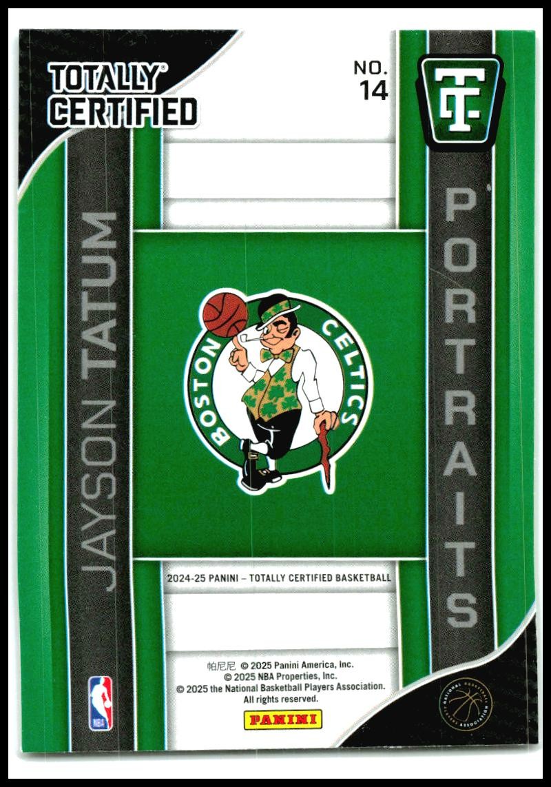 2024-25 Panini Totally Certified Portraits #14 Jayson Tatum Boston Celtics