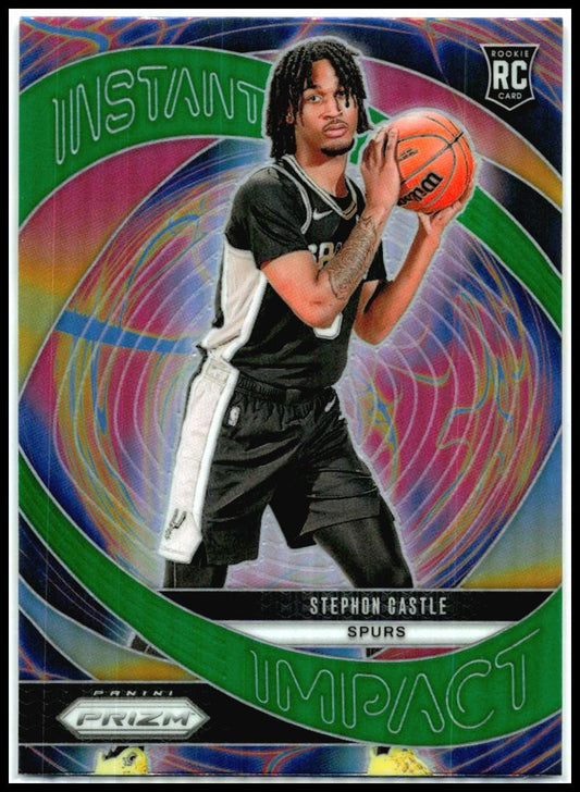 2024-25 Panini Prizm Instant Impact Prizms Green #4 Stephon Castle Spurs