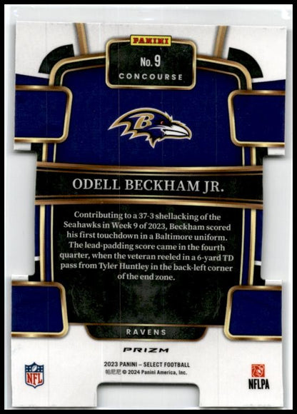 2023 Panini Select Black and Green Prizms Die Cuts #9 Odell Beckham Jr. Ravens