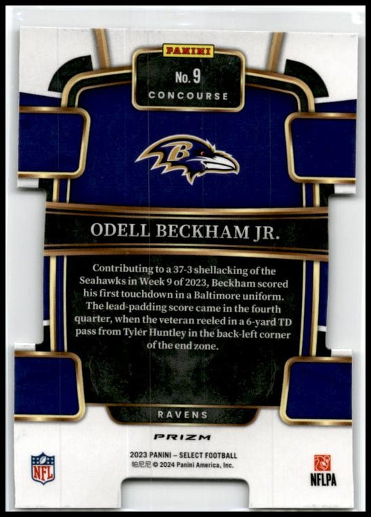 2023 Panini Select Black and Green Prizms Die Cuts #9 Odell Beckham Jr. Ravens