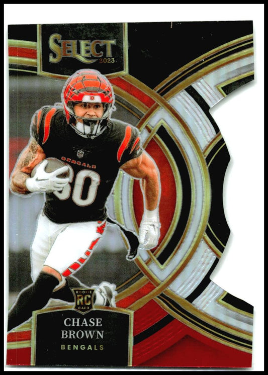 2023 Panini Select Silver Prizms Die Cuts #151 Chase Brown Rookie iBengals