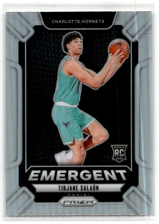 2024-25 Panini Prizm Emergent Prizms Silver #5 Tidjane Salaun Charlotte Hornets