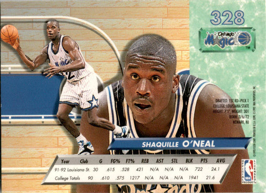 1992 Ultra #328 Shaquille O'Neal  Rookie Orlando Magic