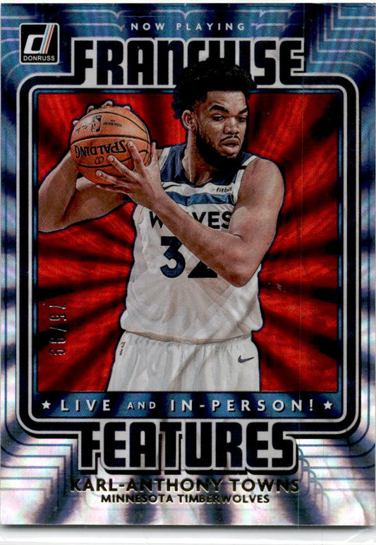 2020 Donruss Franchise Features Red Laser #18 Karl-Anthony Towns 75/99  Nuggets