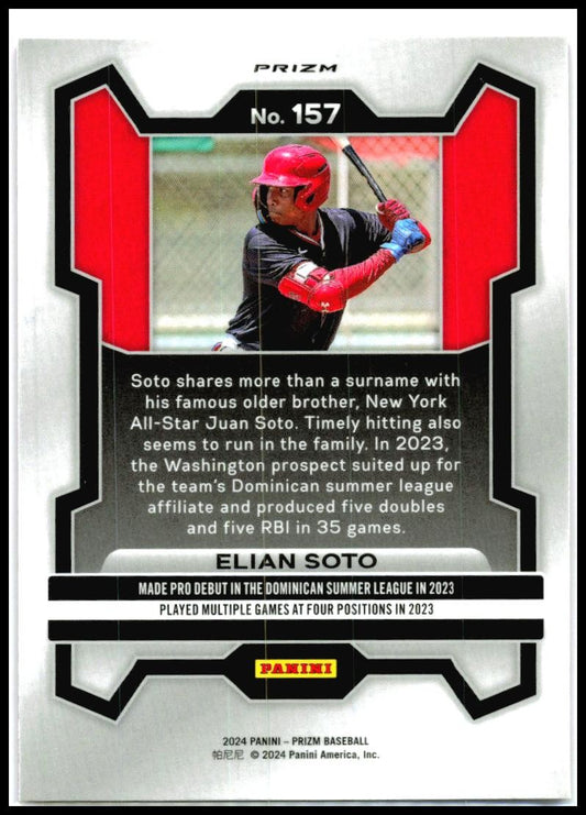 2024 Panini Prizm Pink Ice Prizms #157 Elian Soto Washington Nationals
