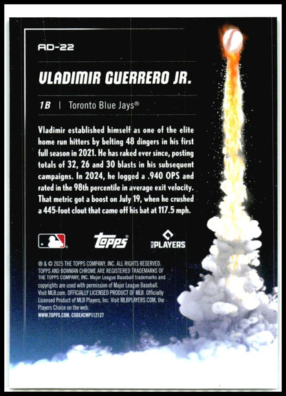 2025 Bowman Chrome Adios #AD-22 Vladimir Guerrero Jr. Toronto Blue Jays