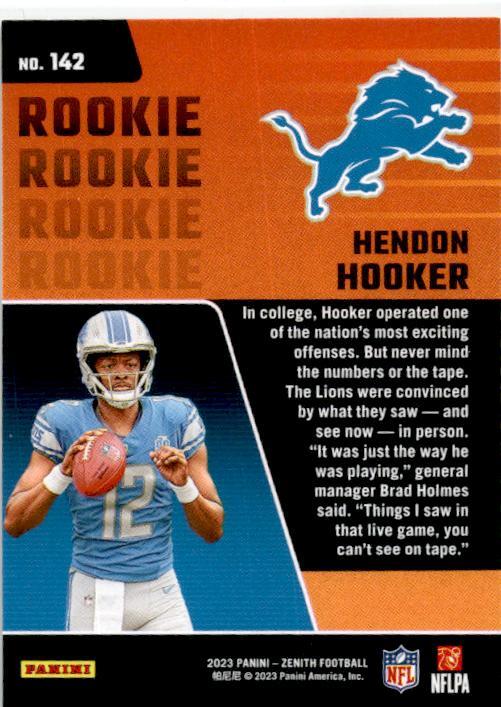 2023 Panini Zenith No Huddle #142 Hendon Hooker Rookie Detroit Lions