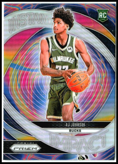 2024-25 Panini Prizm Instant Impact #11 AJ Johnson Milwaukee Bucks