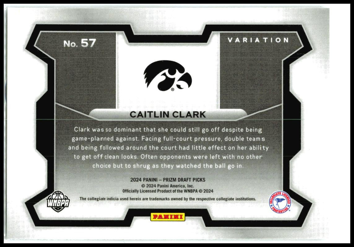 2024 Panini Prizm Draft Picks #57b Caitlin Clark Iowa Hawkeyes