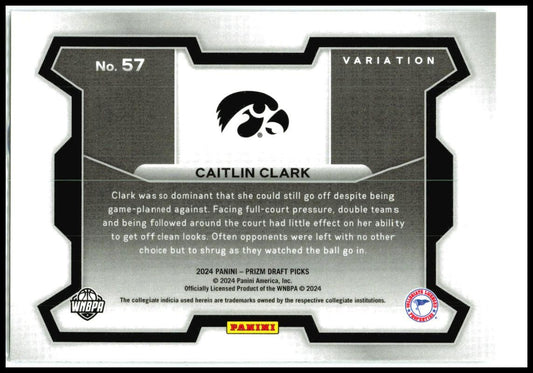 2024 Panini Prizm Draft Picks #57b Caitlin Clark Iowa Hawkeyes
