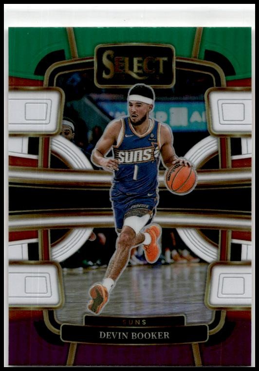 2023-24 Panini Select Green White Purple Prizms #58 Devin Booker Phoenix Suns