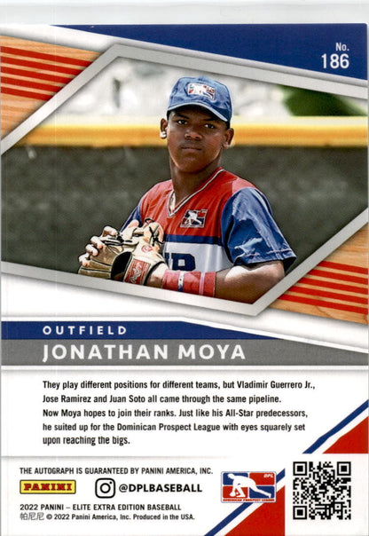 2022 Panini Elite Extra Edition #186 Jonathan Moya Auto