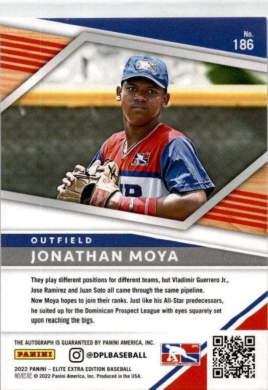 2022 Panini Elite Extra Edition #186 Jonathan Moya Auto