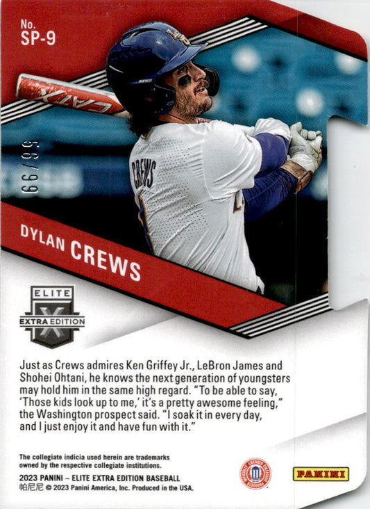2023 Panini Elite Extra Edition Spellbound Orange Die Cut #SP-9 Dylan Crews /99