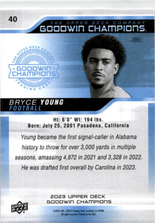 2023 Upper Deck Goodwin Champions #40 Bryce Young