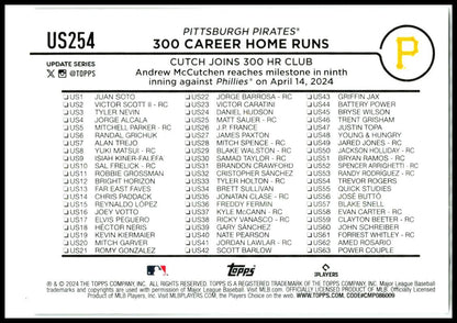 2024 Topps Update #US254 Andrew McCutchen Pittsburgh Pirates