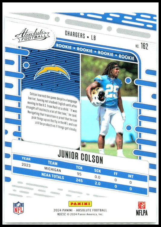 2024 Panini Absolute #162 Junior Colson Los Angeles Chargers