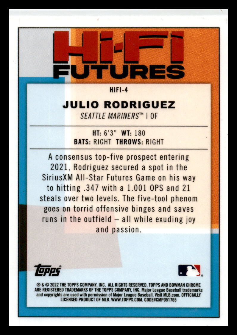 2022 Bowman #HIFI-4 Julio Rodriguez  Seattle Mariners