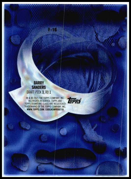 2024 Topps Signature Class Fluidity Indigo #F-16 Barry Sanders Lions