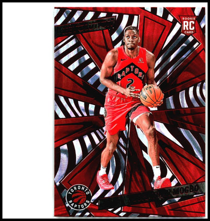 2024-25 Panini Revolution Red Swirl #111 Jonathan Mogbo Rookie Toronto Raptors