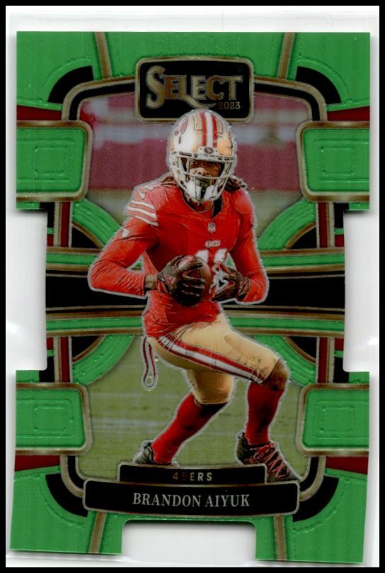 2023 Select Neon Green Prizms Die Cuts #89 Brandon Aiyuk San Francisco 49ers