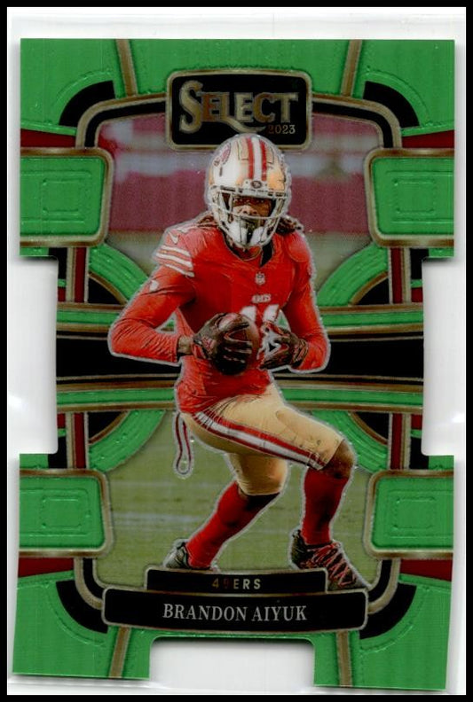 2023 Select Neon Green Prizms Die Cuts #89 Brandon Aiyuk San Francisco 49ers