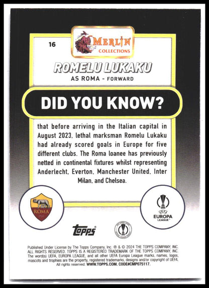 2023-24 Merlin UEFA Club Competitions #16 Romelu Lukaku