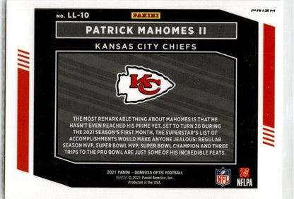 2021 Donruss Optic Legendary Logos Silver #LL-10 Patrick Mahomes II Kansas City