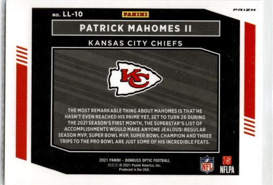 2021 Donruss Optic Legendary Logos Silver #LL-10 Patrick Mahomes II Kansas City