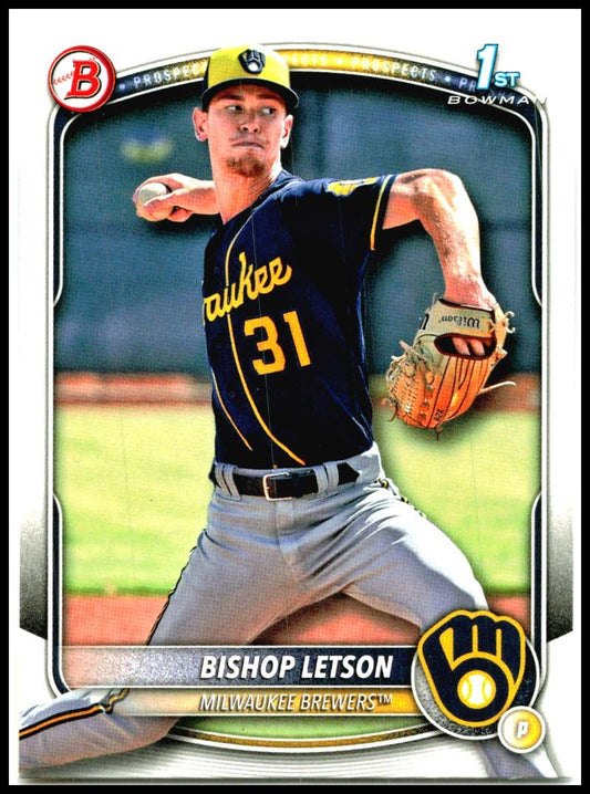 2025 Bowman Prospects #BP-30 Bishop Letson Milwaukee Brewers