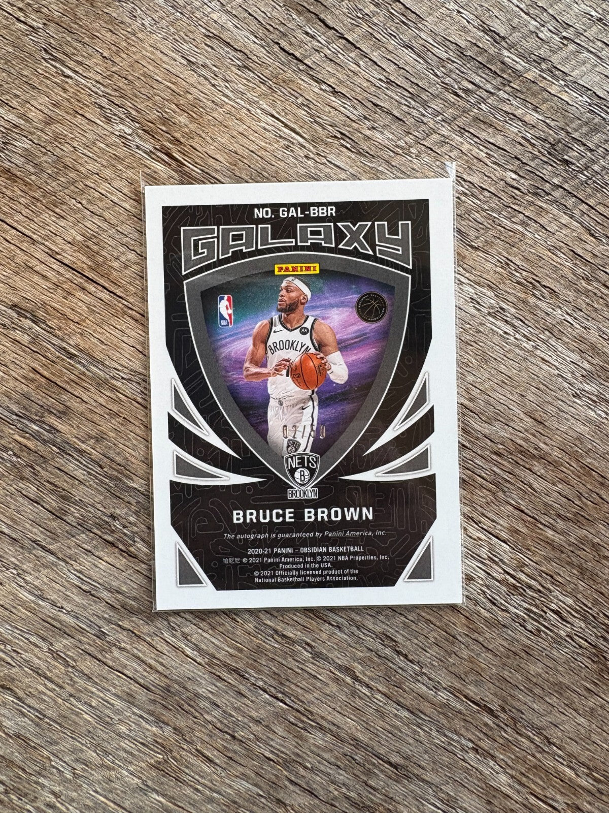 2020-21 Obsidian Galaxy Orange Bruce Brown Auto #/50 Brooklyn Nets