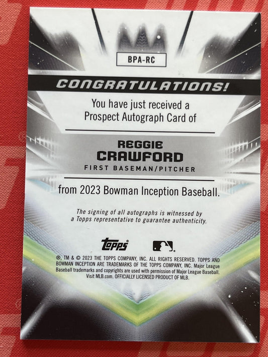 2023 Bowman Inception Autographs #BPA-RC Reggie Crawford Auto Giants