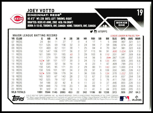 2023 Topps #19 Joey Votto Cincinnati Reds