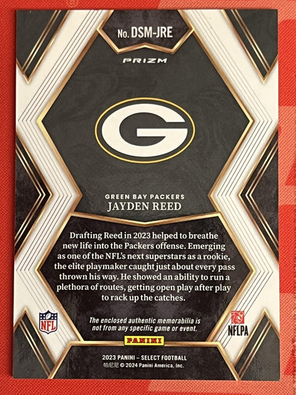 2023 Select Draft Selections Memorabilia Red Prizm #DSM-JRE Jayden Reed Packers