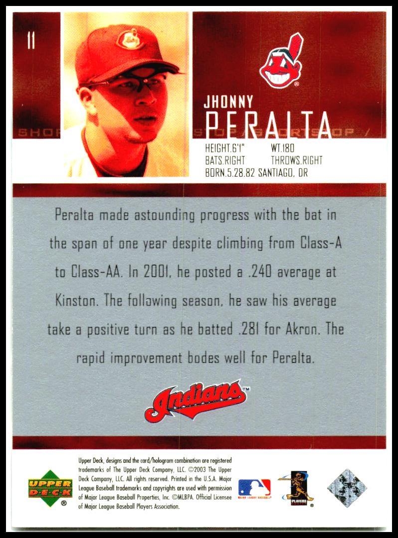 2004 Upper Deck First Pitch #11 Jhonny Peralta Cleveland Indians