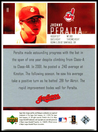 2004 Upper Deck First Pitch #11 Jhonny Peralta Cleveland Indians