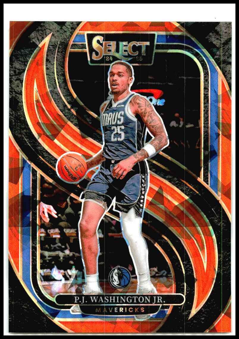 2024-25 Panini Select Orange Cracked Ice /275 #154 P.J. Washington Jr. Dallas