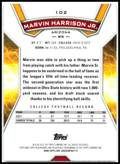 2024 Resurgence Blue and Orange Spark #102 Marvin Harrison JR