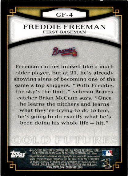 2012 Topps #GF-4 Freddie Freeman Atlanta Braves