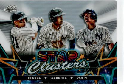 2023 Topps Chrome Cosmic Star Clusters #SC-14  Peraza / Cabrera / Volpe New York