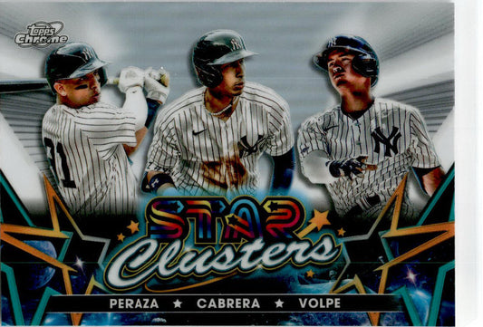 2023 Topps Chrome Cosmic Star Clusters #SC-14  Peraza / Cabrera / Volpe New York