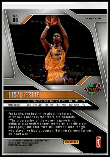 2024 Panini Prizm WNBA Silver Prizms #98 Lisa Leslie Los Angeles Sparks